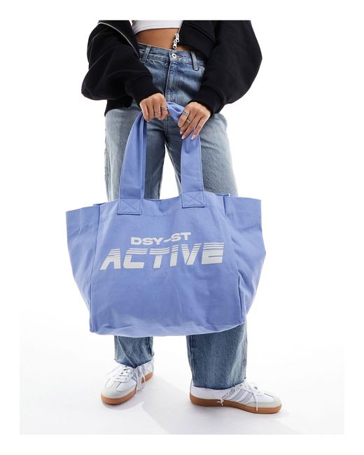 Daisy Street Blue Active Landscape Shopper Tote Bag