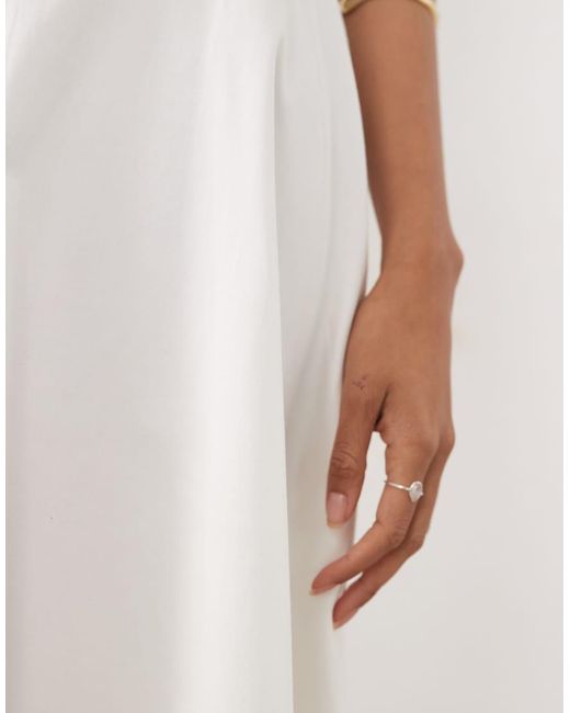 ASOS White Cotton Sateen Volume Circle Skirt