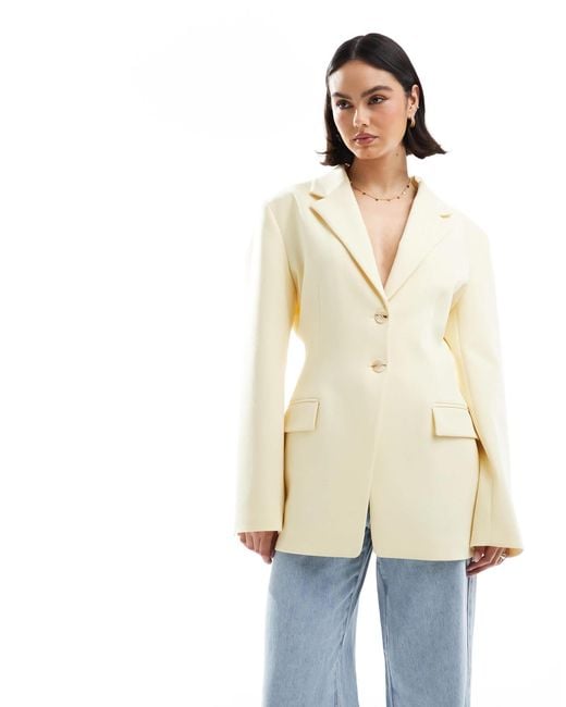 ASOS Natural Tailored Cinch Waist Blazer