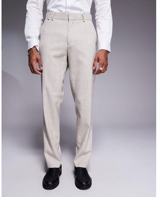 River Island Gray Slim Fit Suit Trousers for men