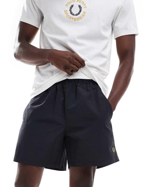 Fred Perry Geweven Performance Short in het Blue voor heren