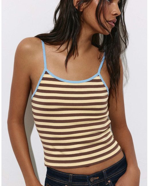 Pull&Bear Blue – gestreiftes oberteil