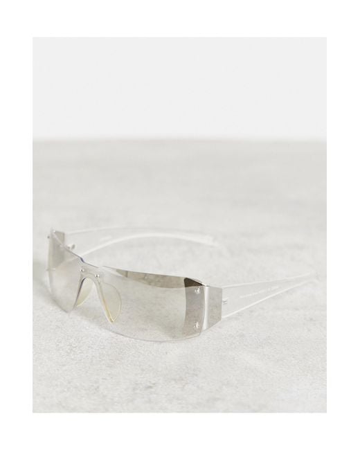 ASOS Metallic 90s Rimless Sunglasses With Clear Flash Lens