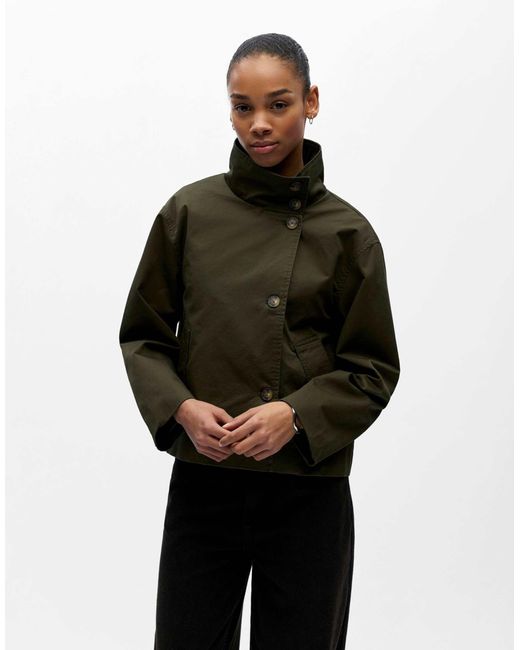 Veste trench à col cheminée foncé Object en coloris Black
