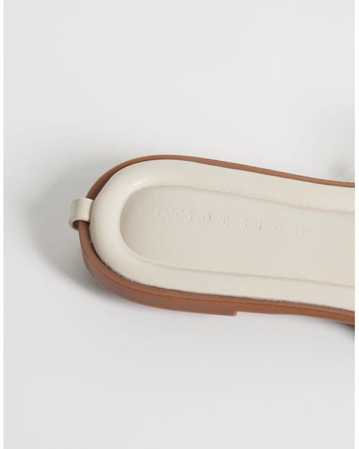 ASOS White Florence Toe Loop Strappy Sandals