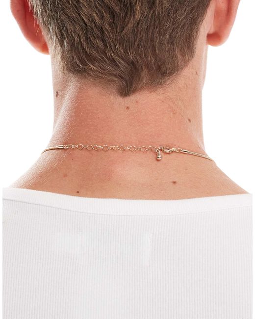 ASOS – e halskette mit quadratischem anhänger mit smaragdgrünem kristallstein in Metallic für Herren