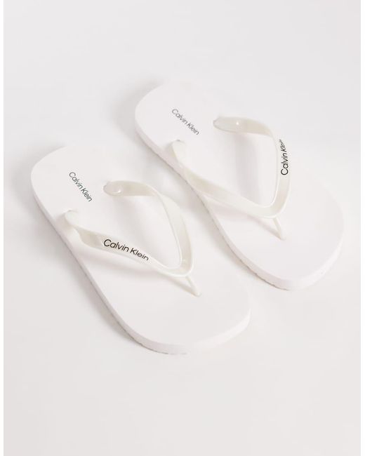 Calvin Klein Natural Jeans Metallic Flip Flops