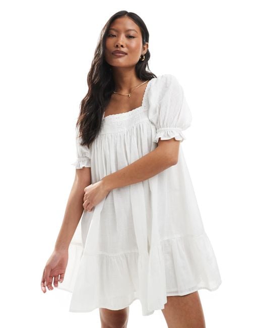 Miss Selfridge White Voile Smock Dress