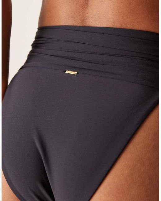 Boux Avenue Natural Ferrara Shiny Ruched High Leg Bikini Bottoms