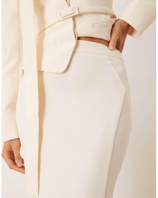 Falda De Sastre Larga Amarillo Pastel De Corte Sirena De (Parte De Un Conjunto) ASOS de color Natural