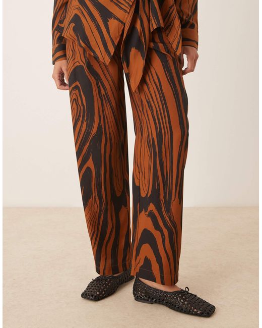ASOS Brown Soft Tapered Trousers Co-Ord