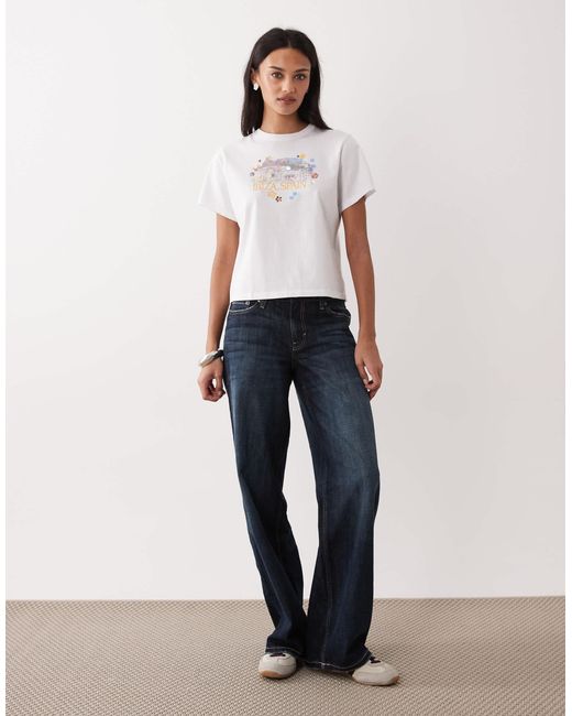 Abercrombie & Fitch White – knapp geschnittenes t-shirt