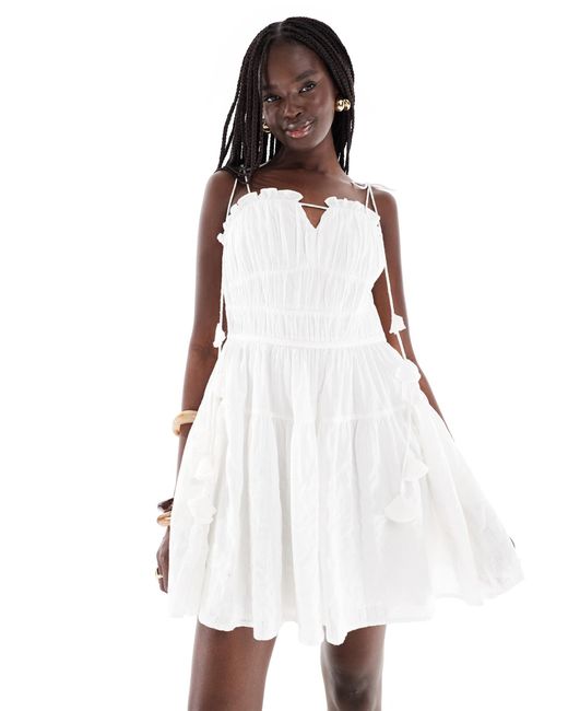 French Connection White – ambra – minikleid aus baumwolle