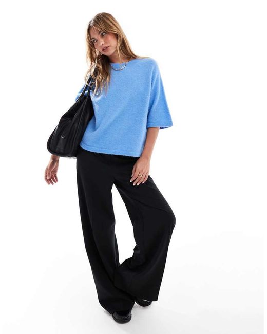 & Other Stories Blue Alpaca Short Sleeve Knitted Jumper