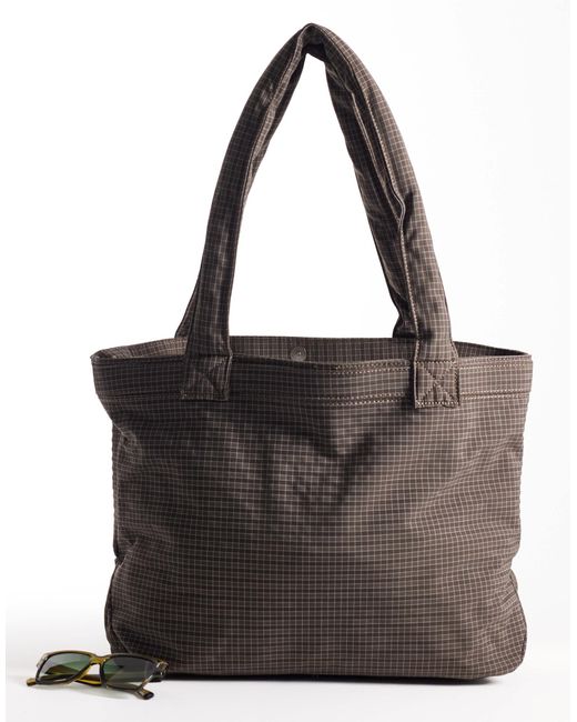 ASOS Black Plaid Tote Bag for men