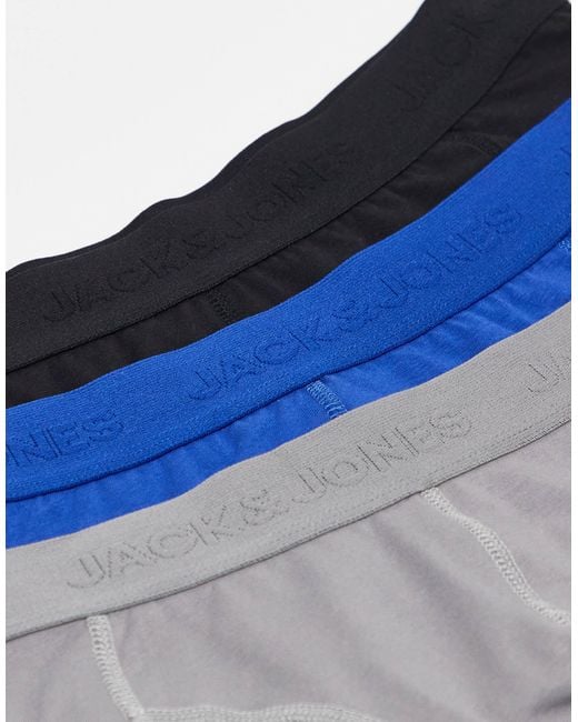 Jack & Jones Blue 3 Pack Trunks for men