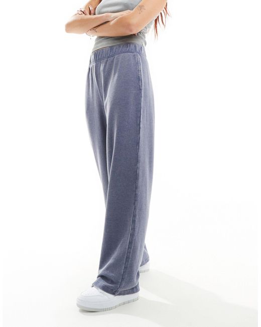 Monki Blue Pull On Relaxed Leg Lounge Trousers