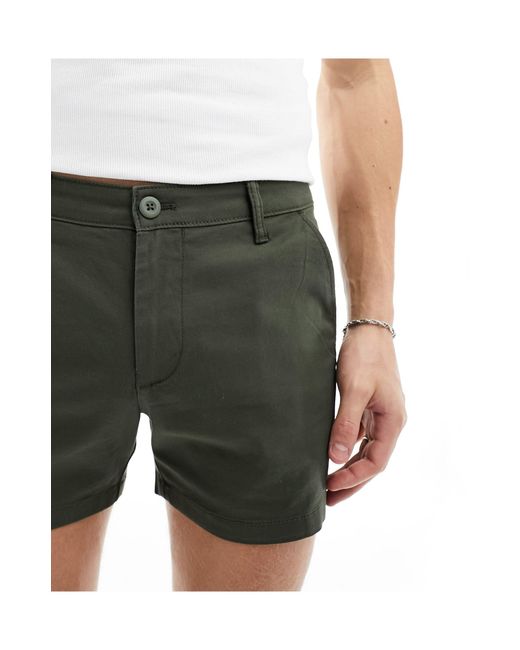 ASOS White 2 Pack Skinny Shorter Length Chino Shorts for men