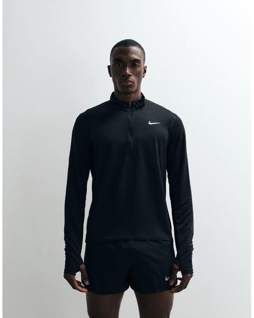Nike Blue Pacer Dri-fit Half Zip Long Sleeve Top for men