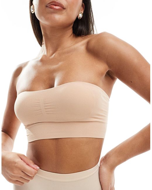 Lindex Natural Seamless Bandeau Soft Bra With Removable Padding
