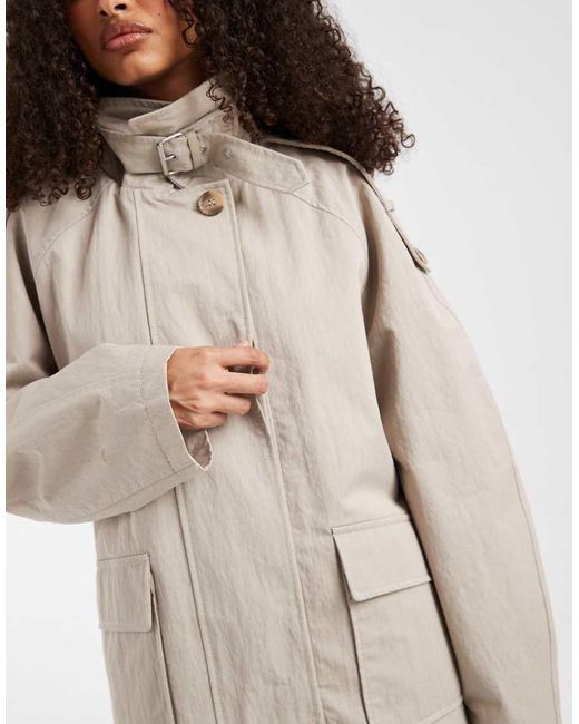ASOS Blue Funnel Short Trench A-line Jacket