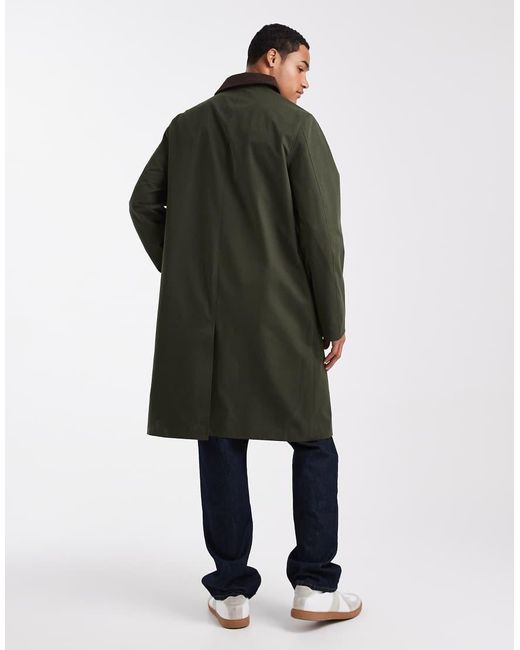 Impermeabile Taglio Lungo Kaki Scuro Con Colletto di New Look in Green da Uomo