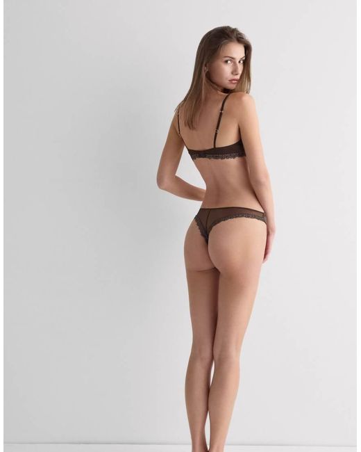 Intimissimi Brown Pretty Flowers Brazilian Briefs
