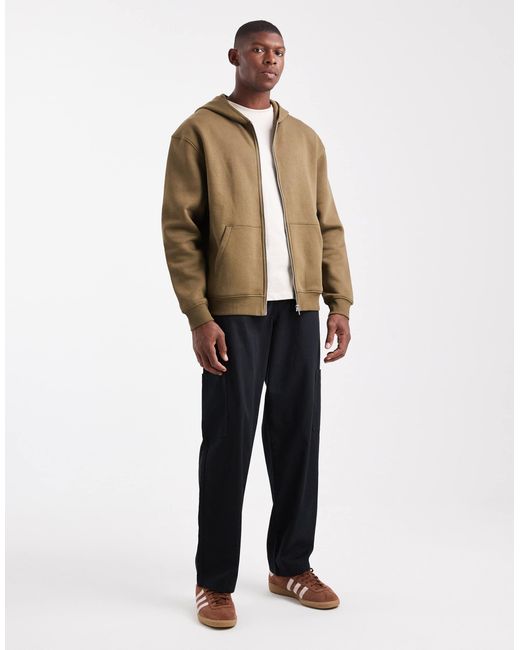 ASOS – essentials – kapuzenjacke in Natural für Herren
