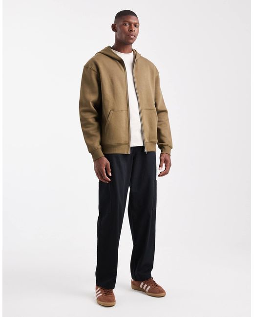 ASOS – essentials – kapuzenjacke in Natural für Herren