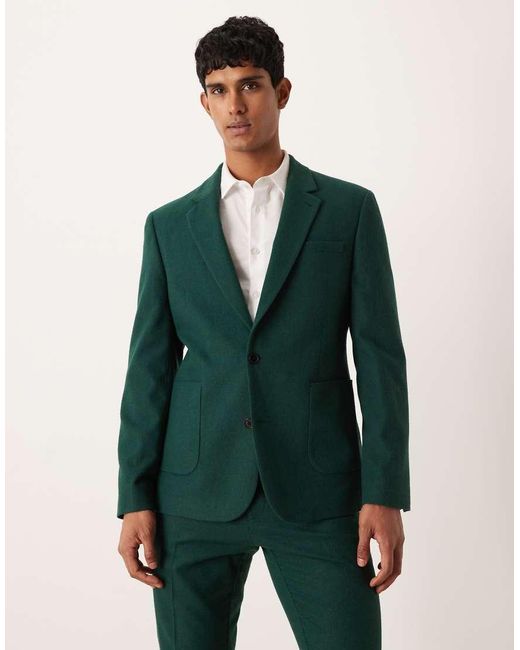Giacca Da Abito Slim Scura di ASOS in Green da Uomo