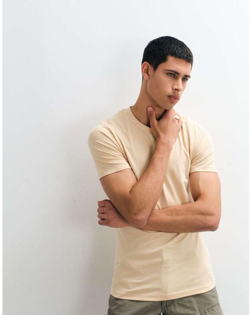 Jack & Jones Brown Muscle Fit T-shirt for men
