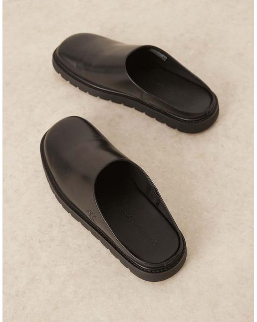 Calvin Klein Black Molded Slip On Mules for men