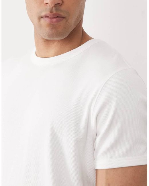 Jack & Jones White Rib Regular T-shirt for men