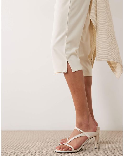 ASOS Natural Capri Trousers With Side Split