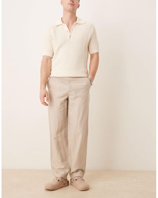 Mango – fran – gerade geschnittene hose in Natural für Herren
