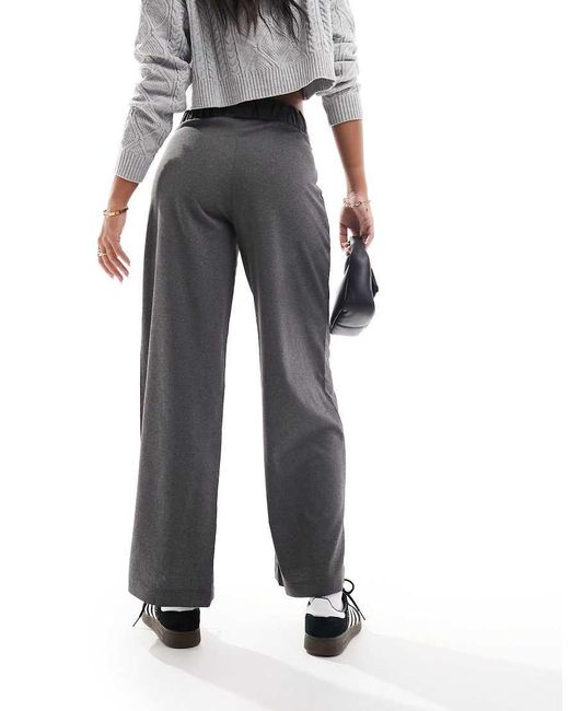 Jdy Black High Waisted Crop Wide Leg Tailored Trousers