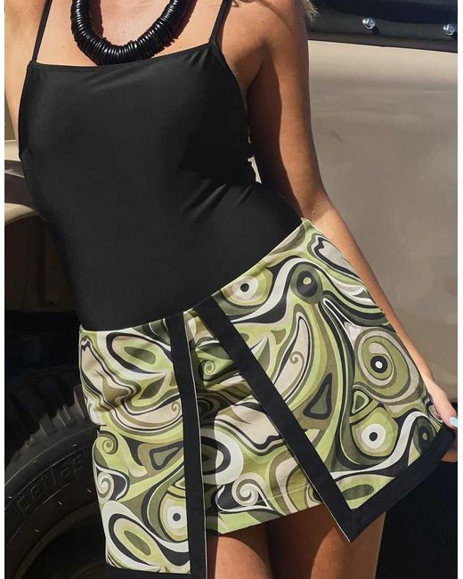 NA-KD Black X Audrey Afonso Cotton Low Waist Mini Skirt