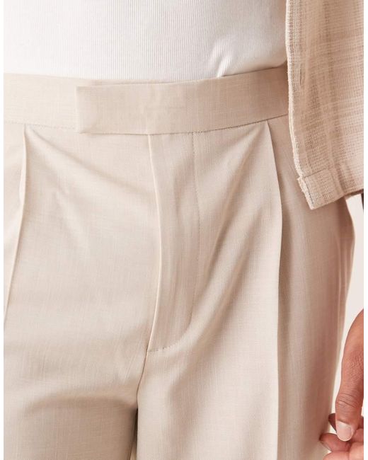 ASOS Nette Broek Met Wijde Pijpen in het Natural voor heren