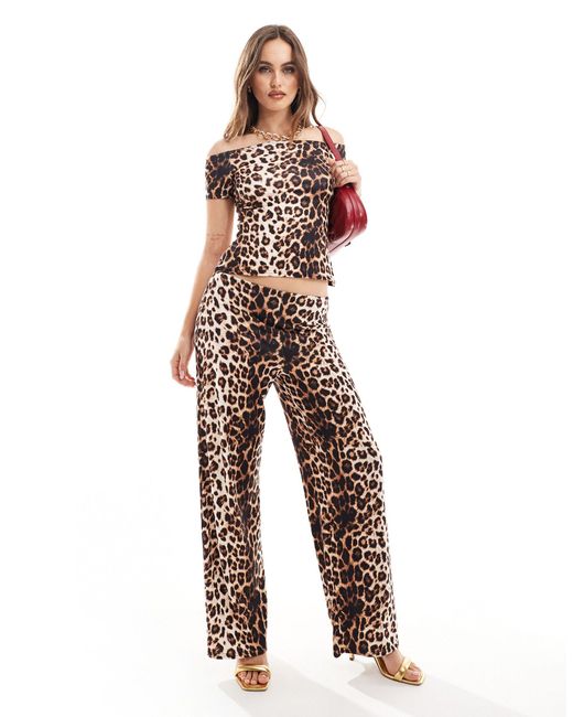 Fashionkilla White – bardot-oberteil mit leopardenmuster und superweicher haptik