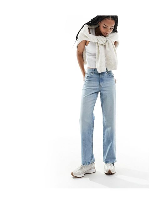 ASOS Blue Asos Design Petite Easy Straight Jean
