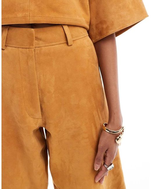 Pantalones De Corte Barrel De Ante De (Parte De Un Conjunto)-Naranja ASOS de color Orange