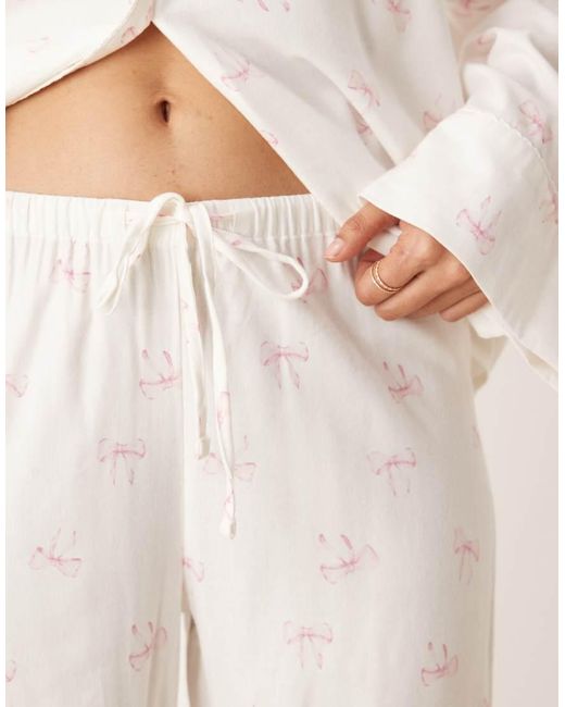 Gina Tricot Natural Mix And Match Flannel Pyjamas Trousers
