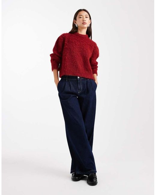 ASOS Red Brushed Fluffy Jumper