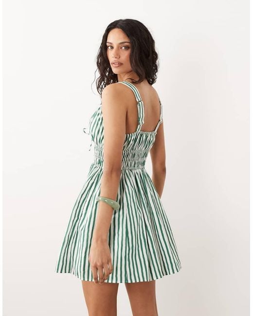 Abercrombie & Fitch Blue V-neck Smocked Mini Dress Skort