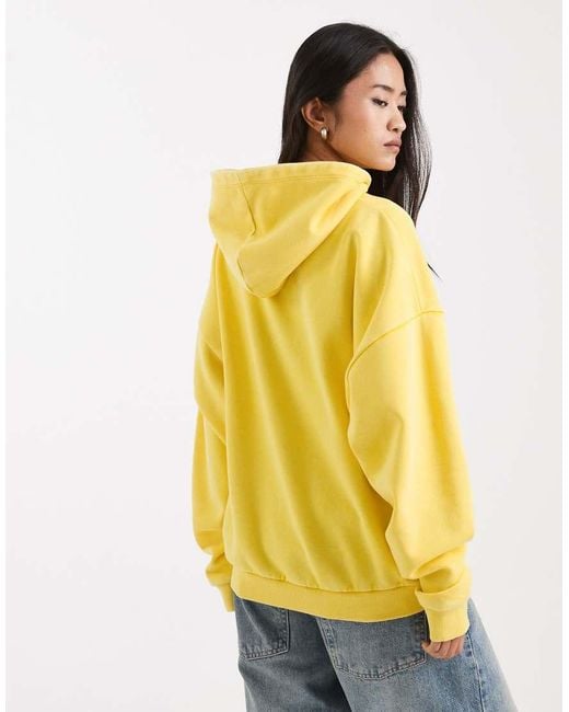 Collusion Yellow Oversized Washed Hoodie