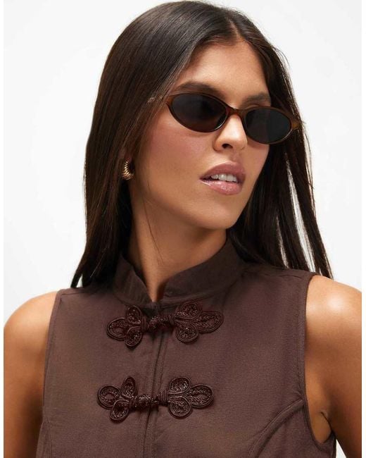 River Island Brown Sleeveless Drummer Top