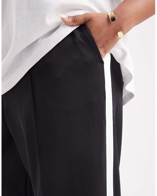 Noisy May White Straight Leg Jersey Trouser