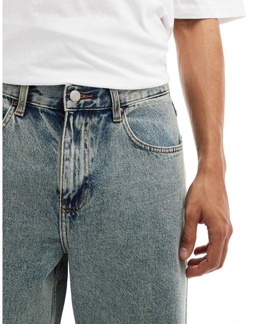 ASOS Blue Wide Hem baggy Jeans for men