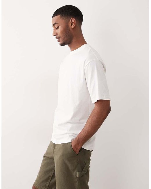 ASOS Basic Ruimvallend T-Shirt in het White voor heren