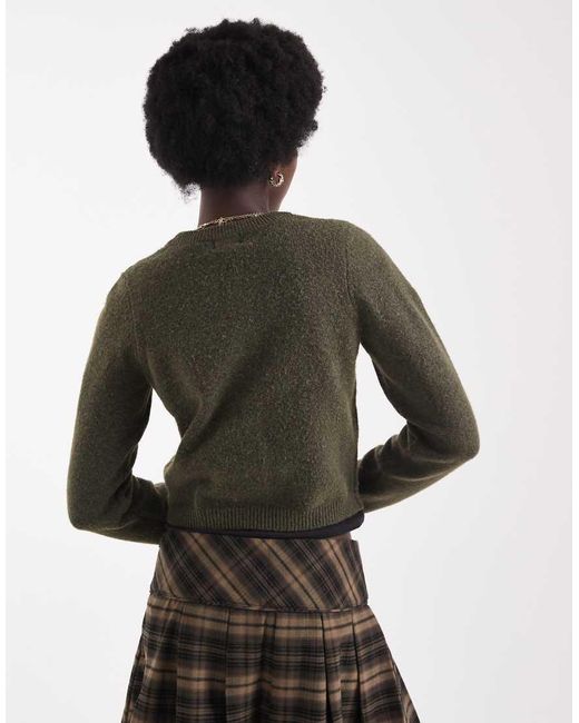 Brave Soul Green Crew Neck Cardigan